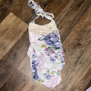 Newborn baby Boho one piece with open back